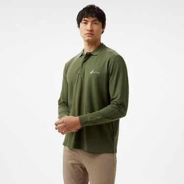  Nautica Erkek Yeşil Classic Fit Uzun Kollu Polo