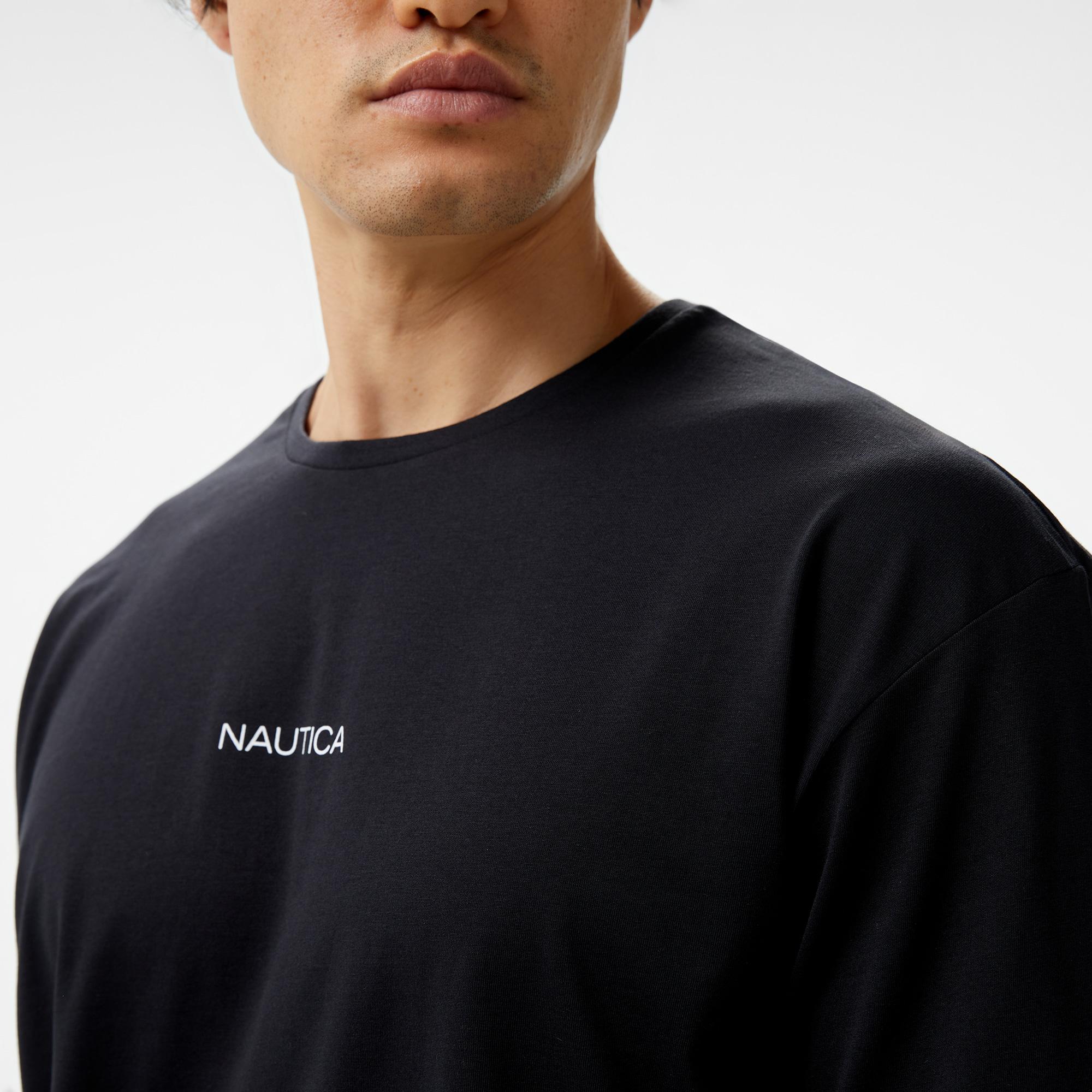 Nautica Erkek Siyah Oversize T-Shirt