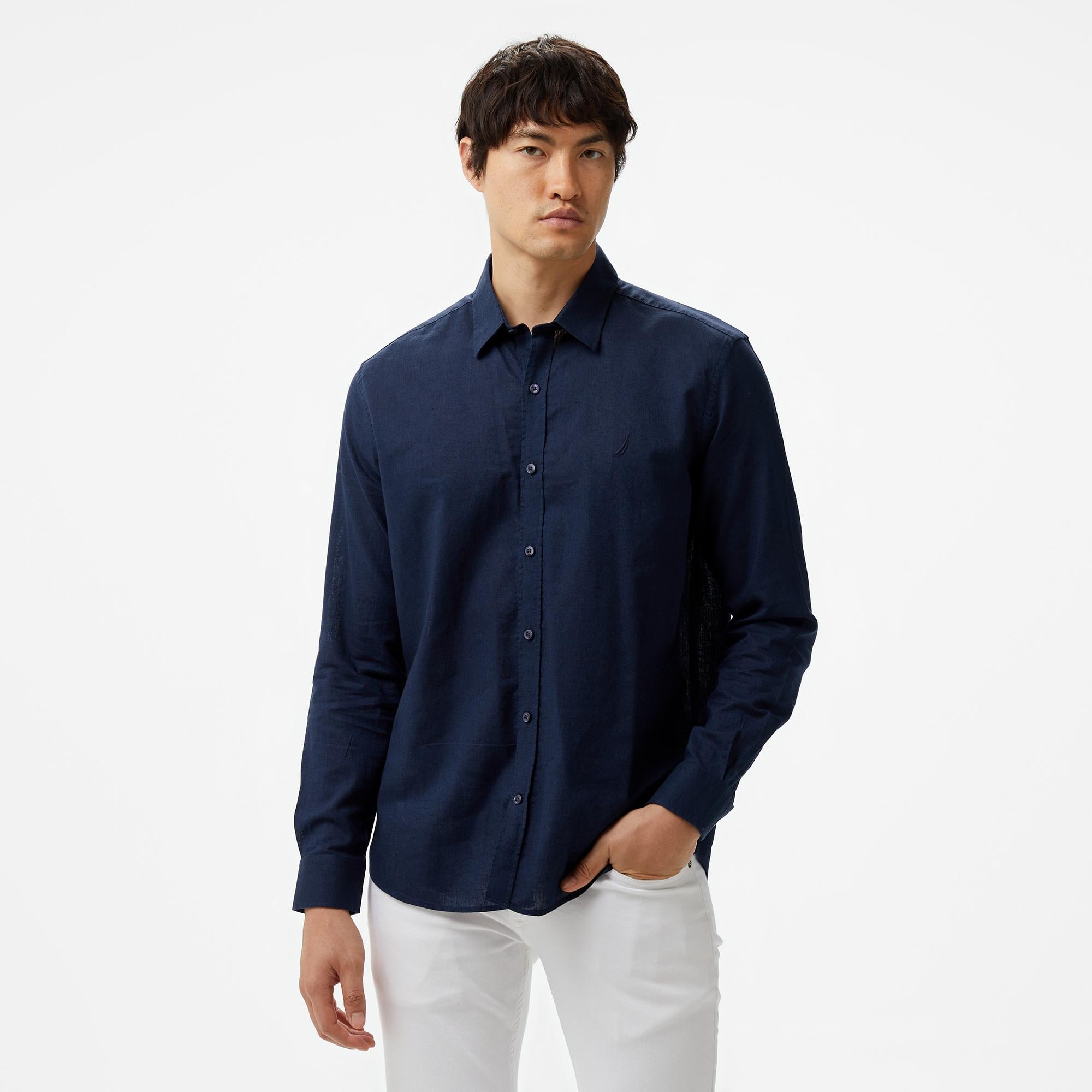 Nautica Erkek Lacivert Classic Fit Gömlek