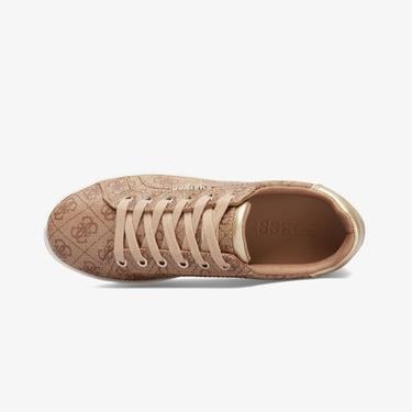  Guess Beckie Logo Kadın Bej Sneaker