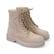 Kadın Bej Fermuarlı Süet Deri Bot