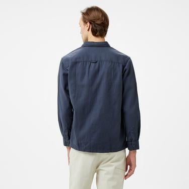  Royal Denim Division Solid Erkek Mavi Gömlek