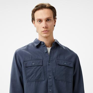  Royal Denim Division Solid Erkek Mavi Gömlek