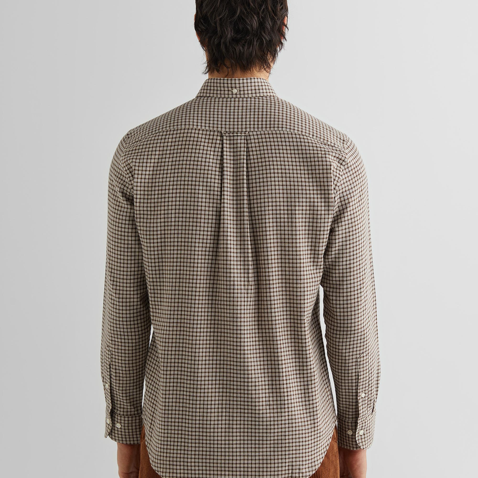 GANT Erkek Bej Regular Fit Düğmeli Yaka Kareli Gömlek