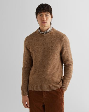  GANT Erkek Kahverengi Regular Fit Bisiklet Yaka Kazak