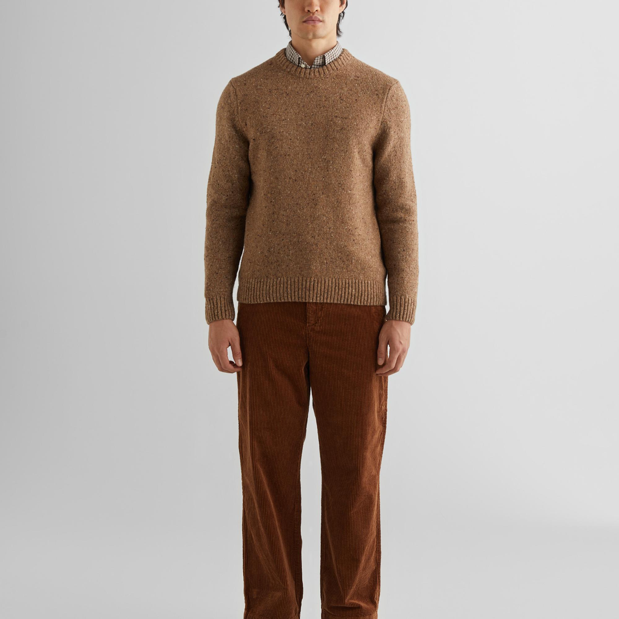 GANT Erkek Kahverengi Regular Fit Bisiklet Yaka Kazak