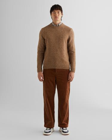  GANT Erkek Kahverengi Regular Fit Bisiklet Yaka Kazak