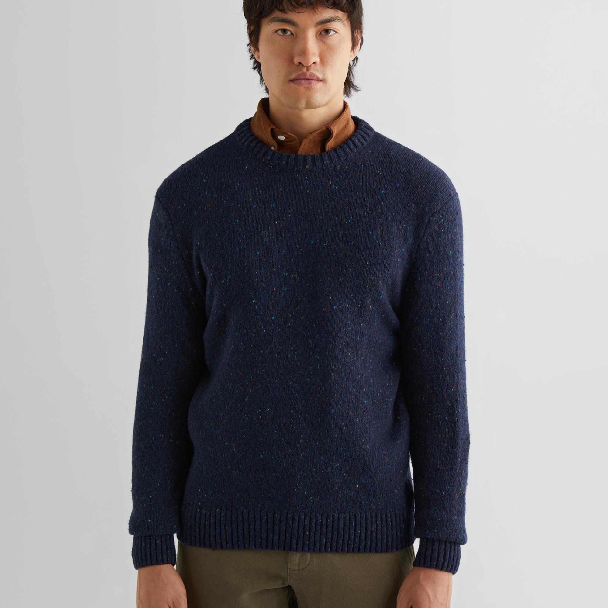 GANT Erkek Lacivert Regular Fit Bisiklet Yaka Kazak