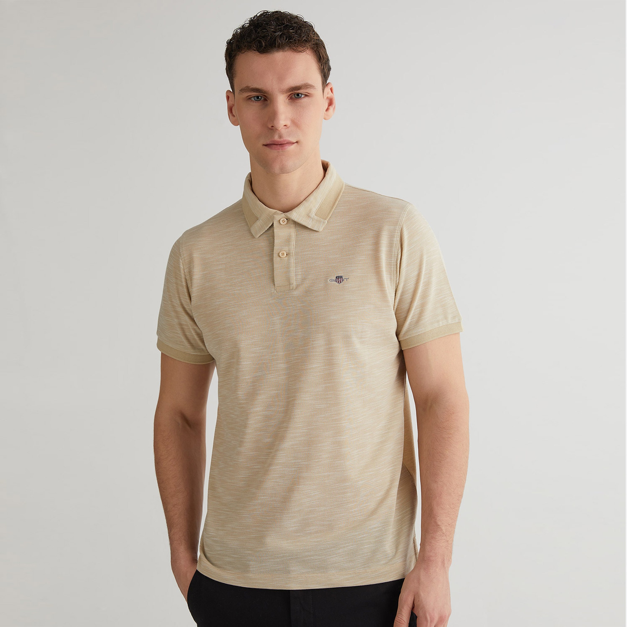 GANT Erkek Bej Regular Fit Logolu Polo