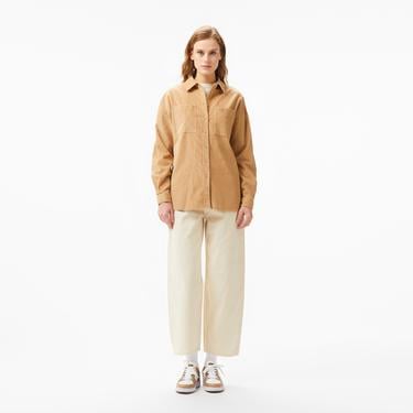  Kadın Relaxed Fit Kahverengi Gömlek