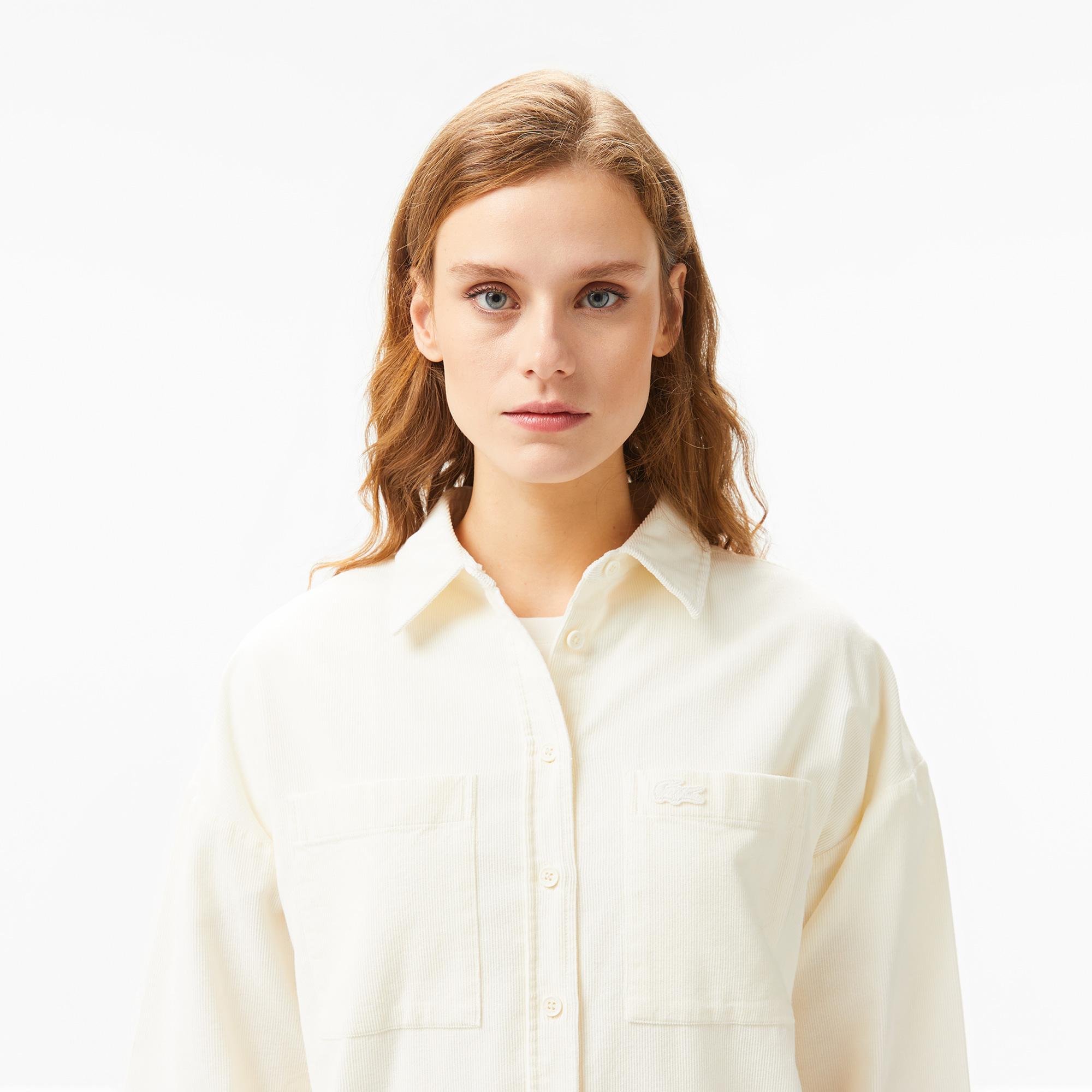 Kadın Relaxed Fit Krem Gömlek