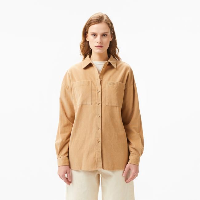  Kadın Relaxed Fit Kahverengi Gömlek