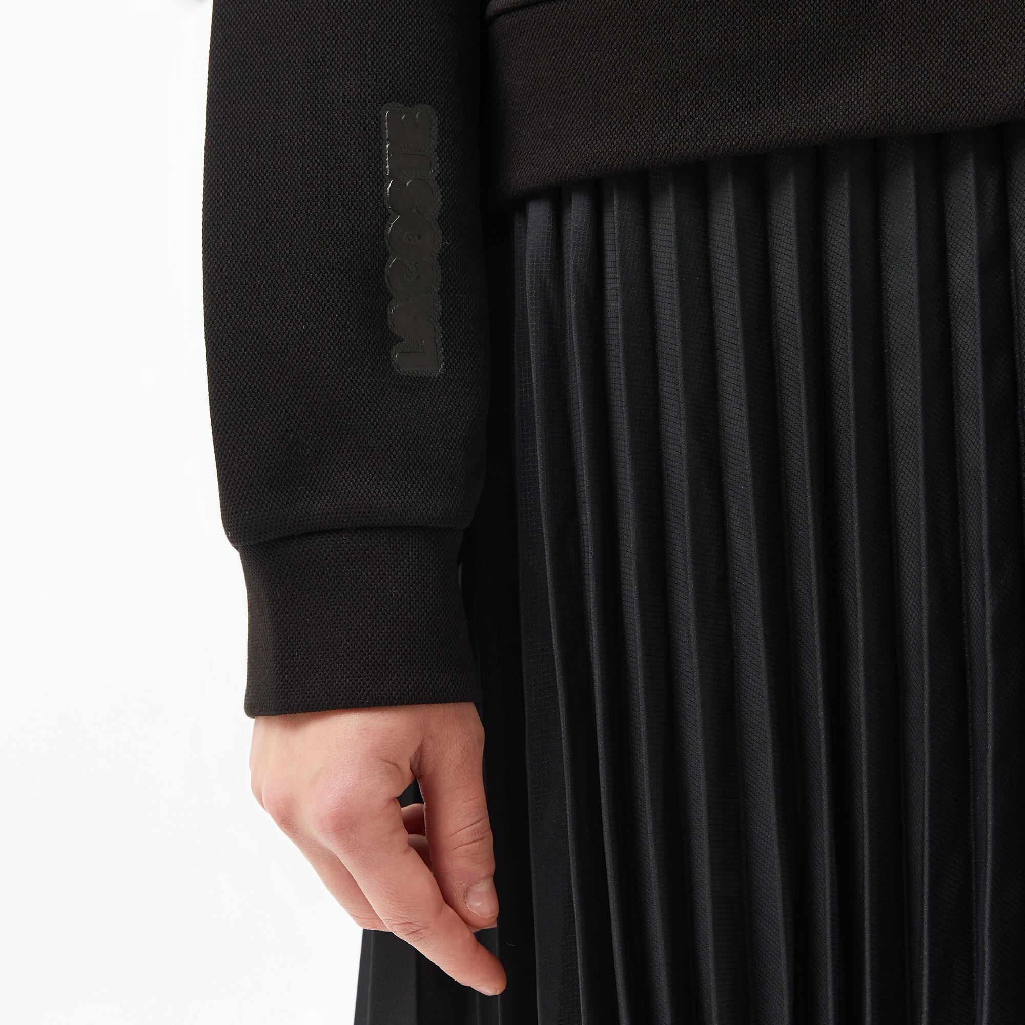 Lacoste Kadın Flare Fit Uzun Kollu Fermuarlı Yaka Koyu Siyah Elbise