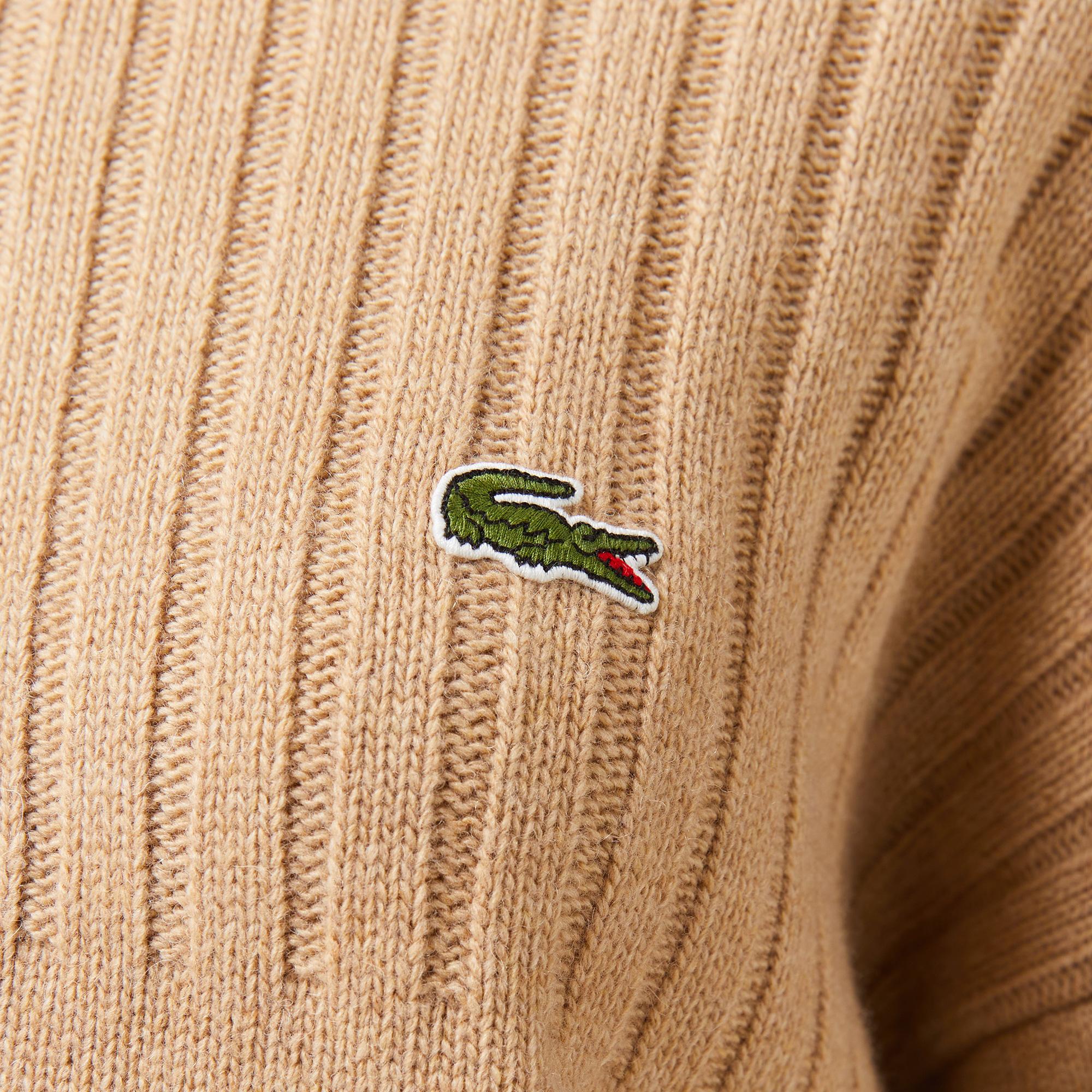 Kadın Regular Fit Yarım Fermuarlı Renk Bloklu Bej Kazak