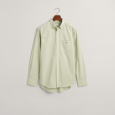  GANT Erkek Yeşil Regular Fit Düğmeli Yaka Poplin Gömlek
