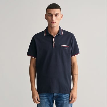  GANT Erkek Lacivert Regular Fit Çizgili Polo
