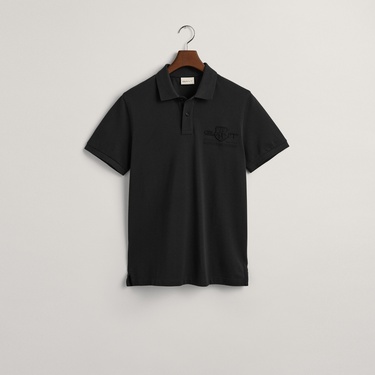  GANT Erkek Siyah Regular Fit Logolu Polo