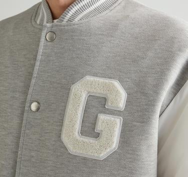  GANT Erkek Gri Relaxed Fit Hakim Yaka Logolu Bomber Ceket