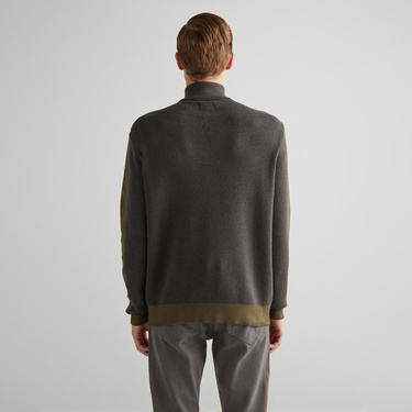  GANT Erkek Yeşil Relaxed Fit Yarım Fermuarlı Kazak