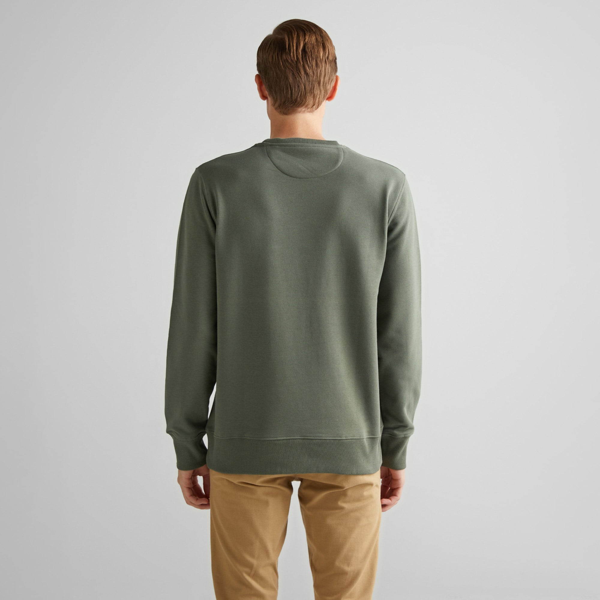 GANT Erkek Yeşil Regular Fit Bisiklet Yaka Logolu Sweatshirt