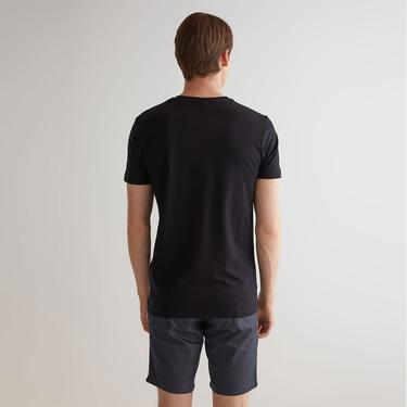  GANT Erkek Siyah Slim Fit Bisiklet Yaka Logolu T-shirt