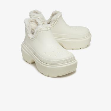  Crocs Stomp Lined Shorty Boot Unisex Krem Terlik