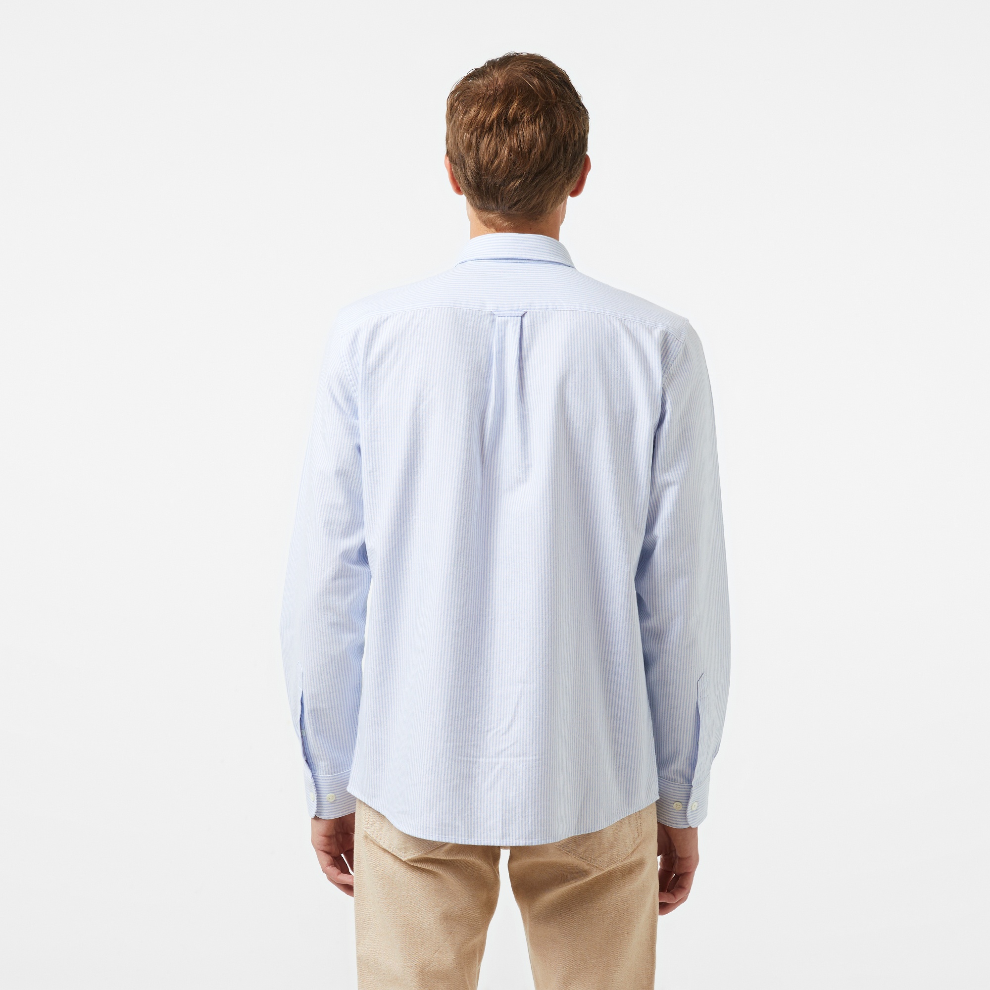 Lacoste Erkek Regular Fit Çizgili Açık Mavi Gömlek