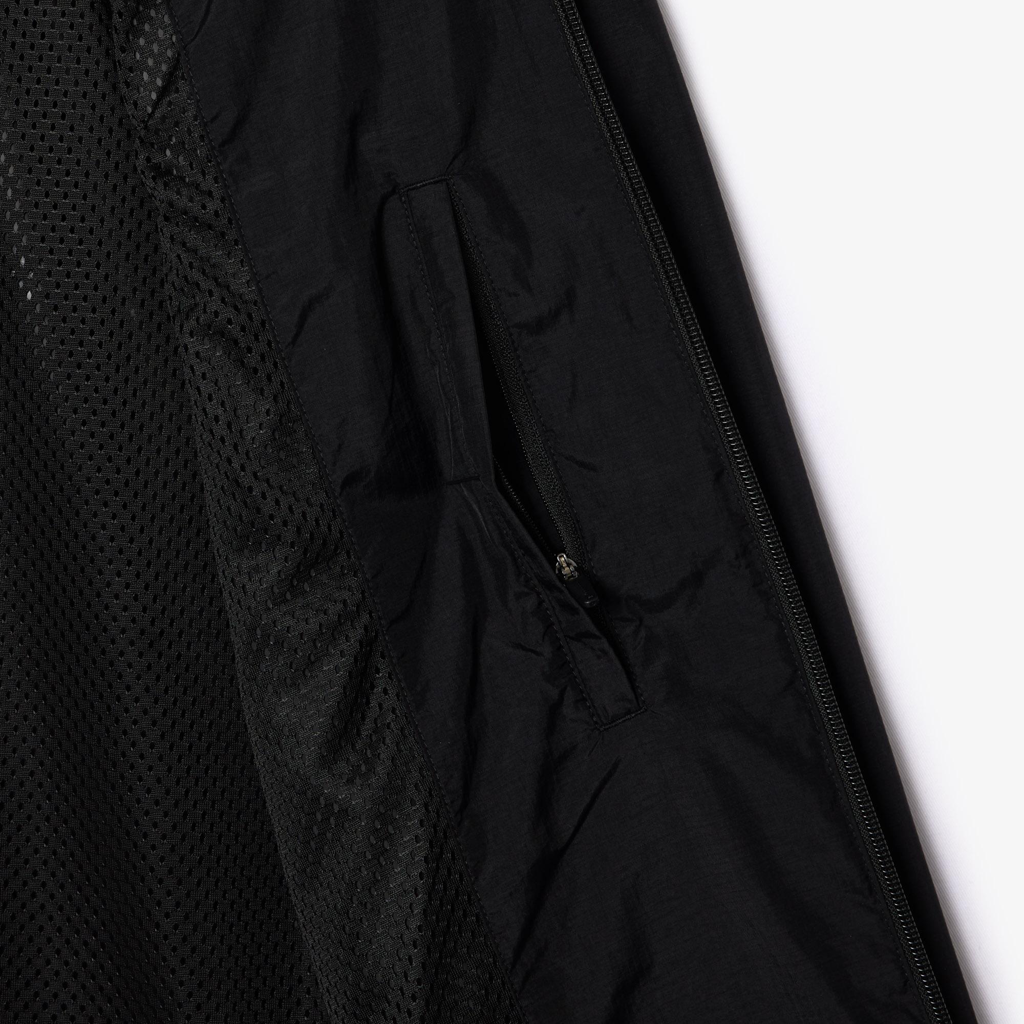 Erkek Regular Fit Kapüşonlu Siyah Yağmurluk