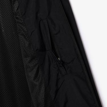  Erkek Regular Fit Kapüşonlu Siyah Yağmurluk