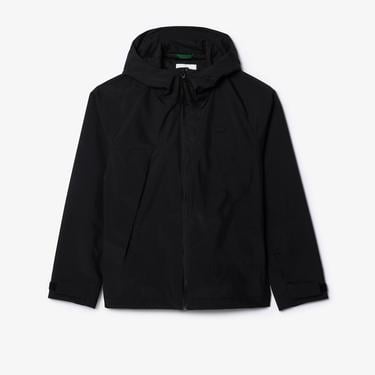  Erkek Regular Fit Kapüşonlu Siyah Yağmurluk