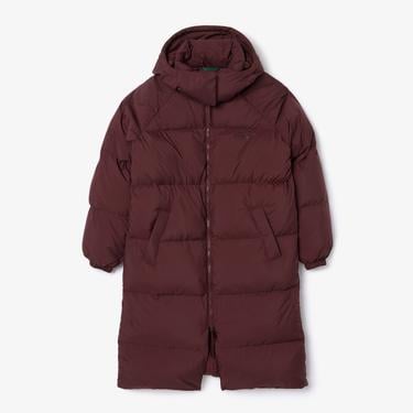  Kadın Oversize Fit Kapüşonlu Bordo Mont