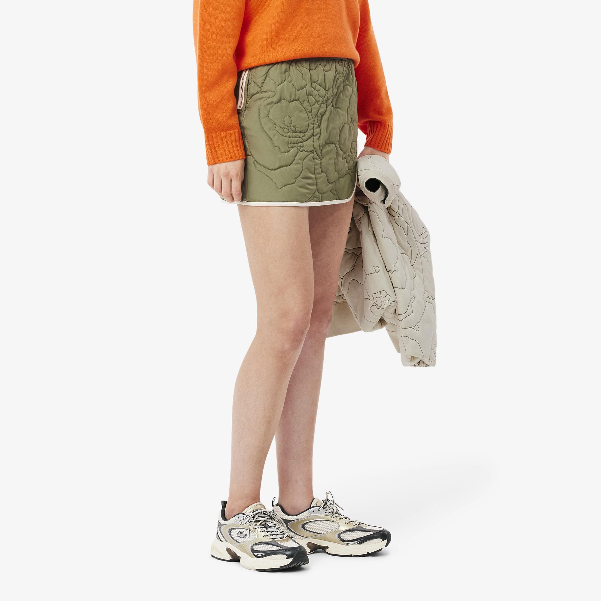 Kadın Çift Taraflı Desenli Krem Etek