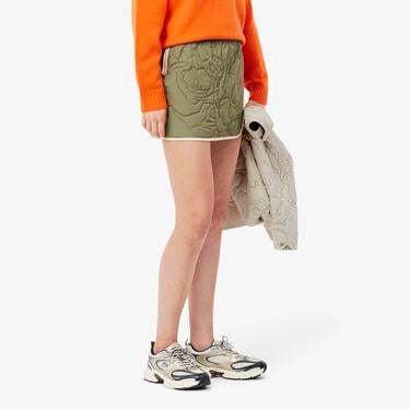  Kadın Çift Taraflı Desenli Krem Etek