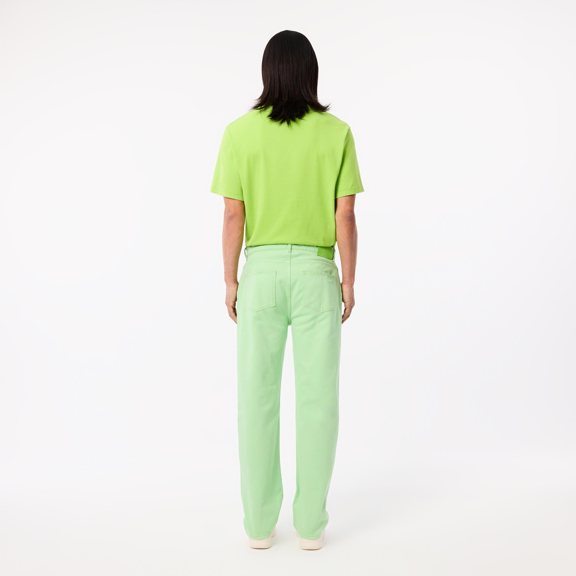 Erkek Straight Fit Denim Yeşil Pantolon