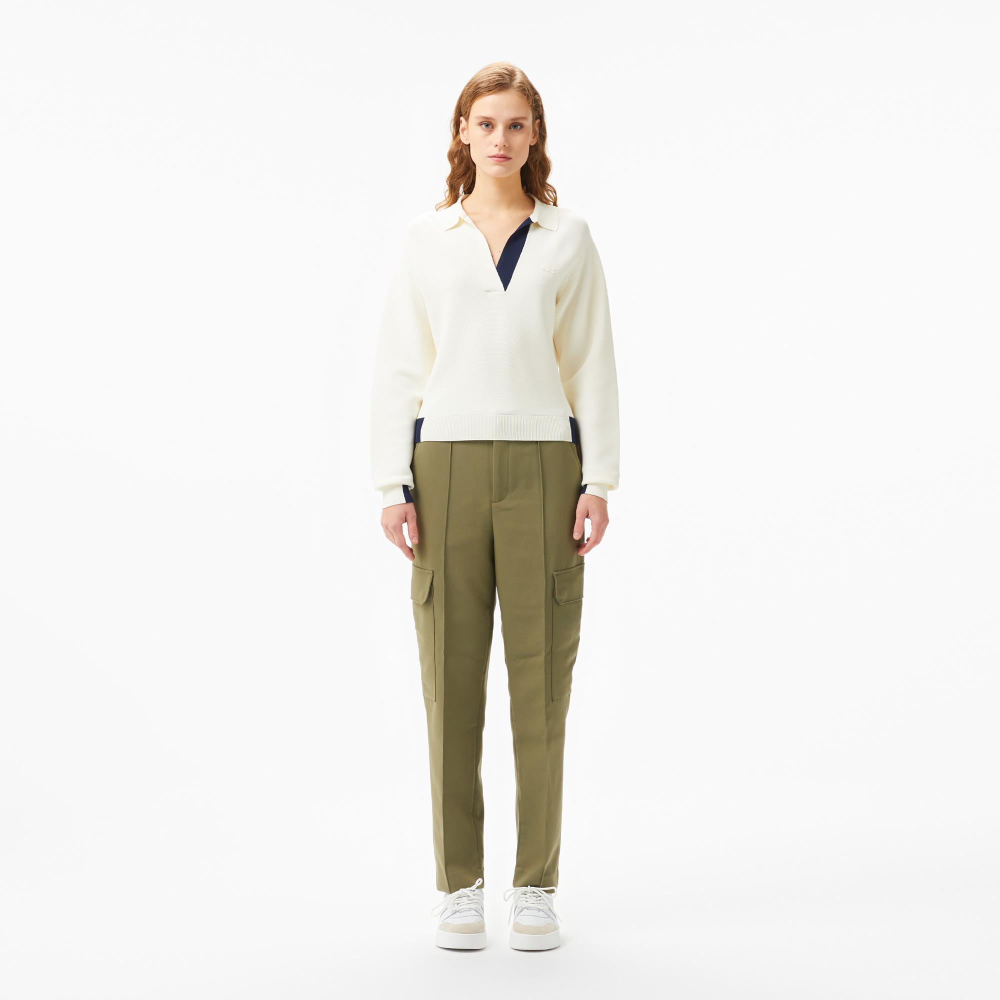 Lacoste Kadın Regular Fit Polo Yaka Krem Triko