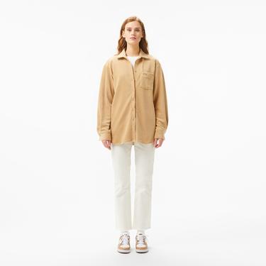  Kadın Loose Fit Kahverengi Gömlek