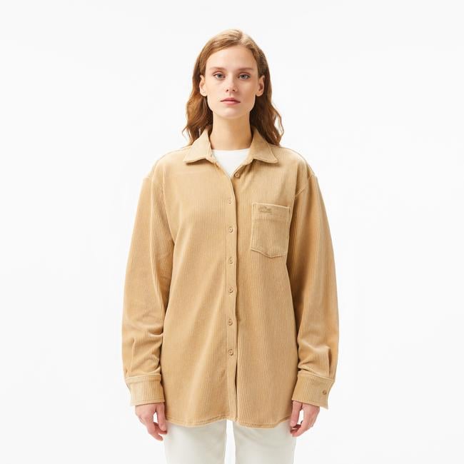  Kadın Loose Fit Kahverengi Gömlek