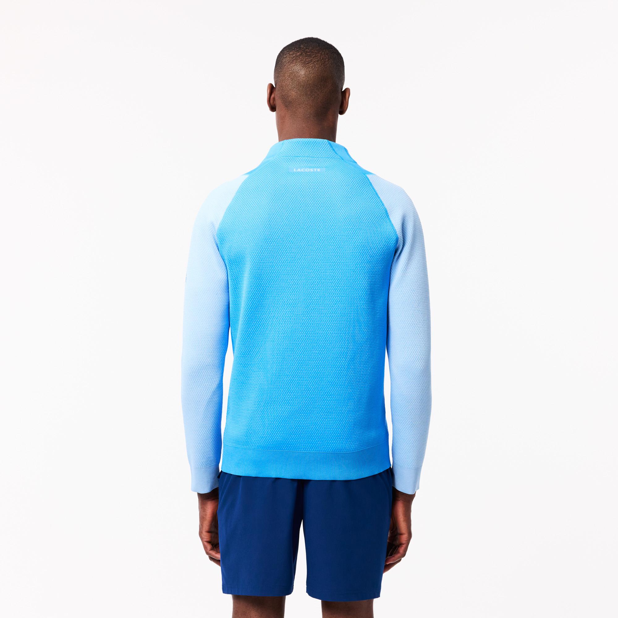 Novak Djokovic Erkek Regular Fit Fermuarlı Renk Bloklu Mavi Sweatshirt