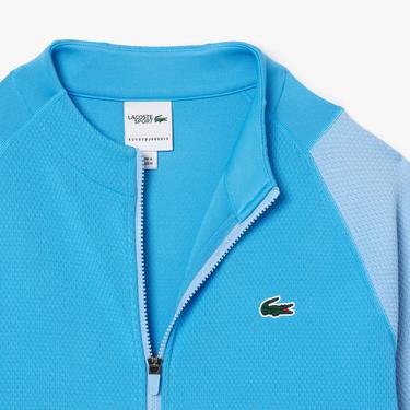  Novak Djokovic Erkek Regular Fit Fermuarlı Renk Bloklu Mavi Sweatshirt