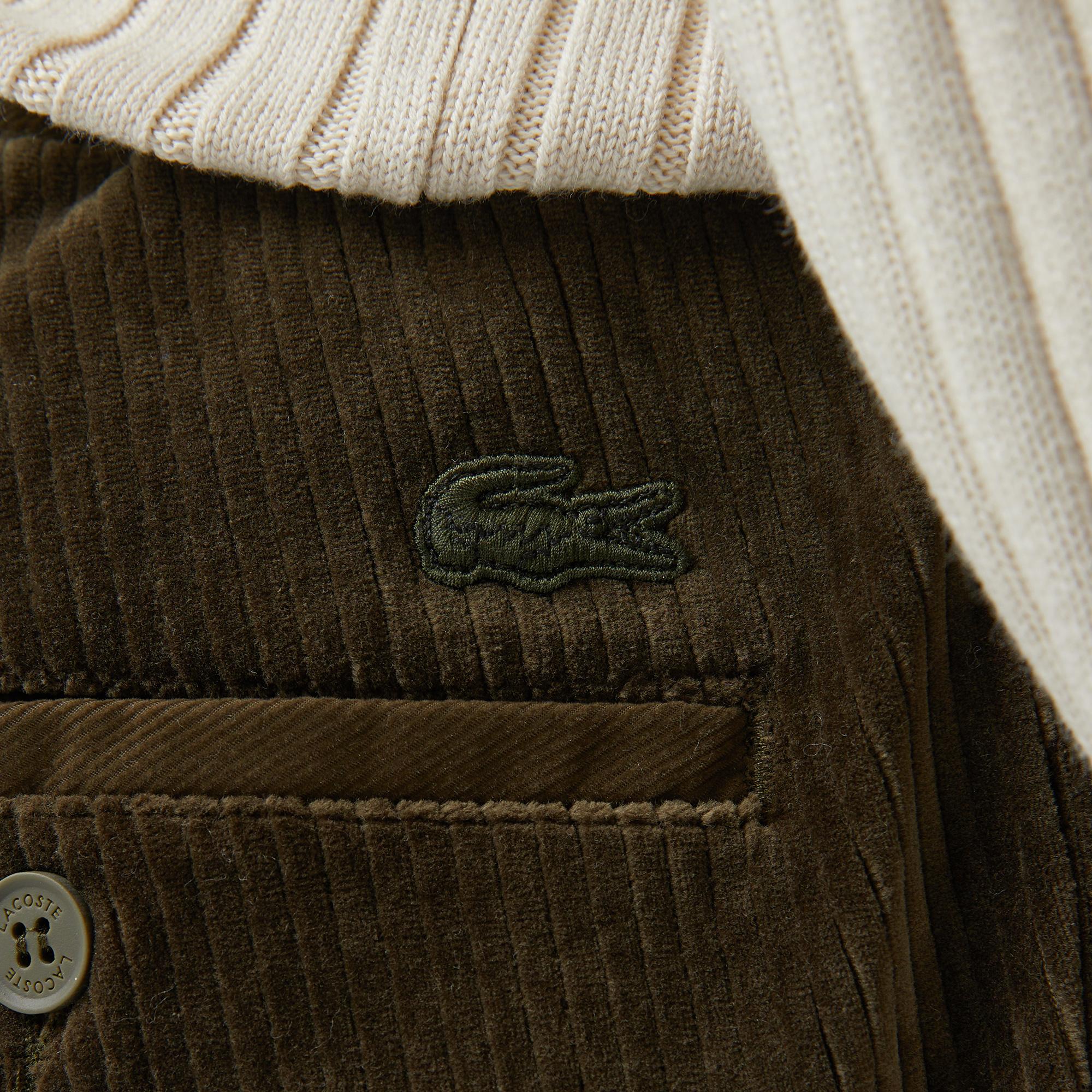 Erkek Tapered Fit Chino Koyu Yeşil Pantolon