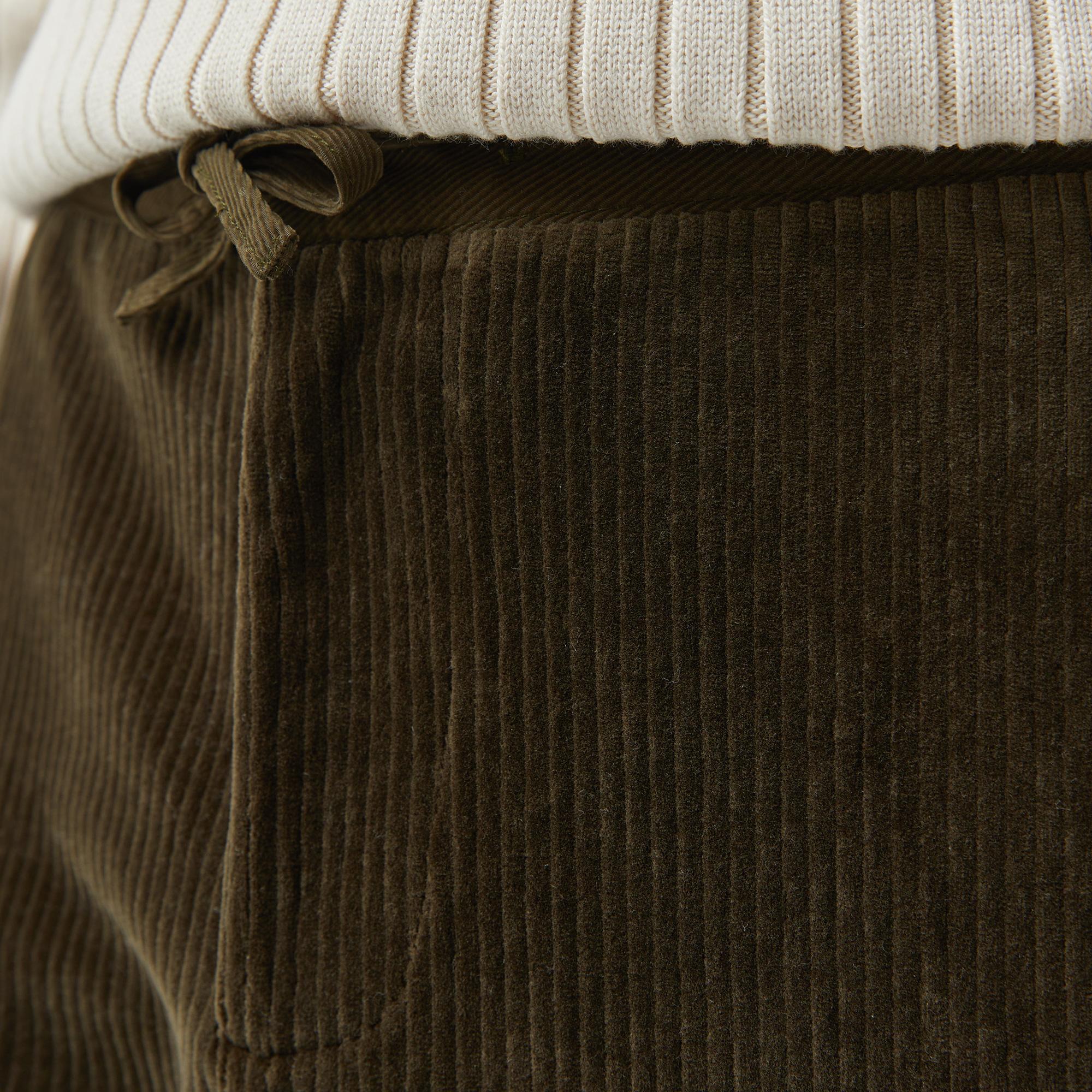 Erkek Tapered Fit Chino Koyu Yeşil Pantolon