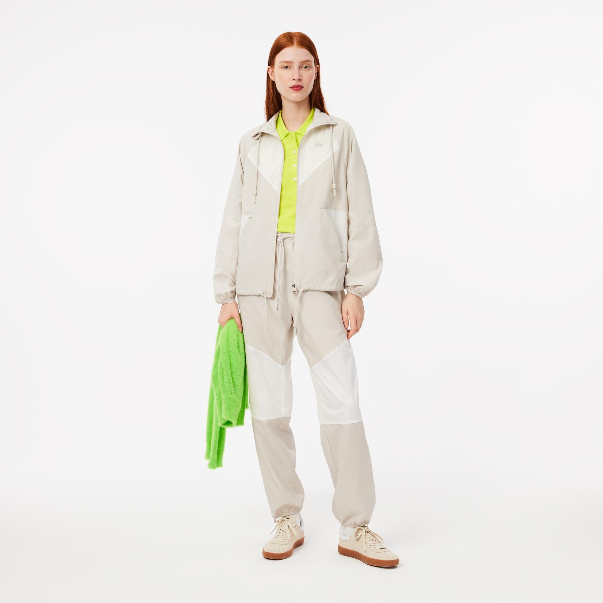 Kadın Straight Fit Renk Bloklu Gri Eşofman Altı