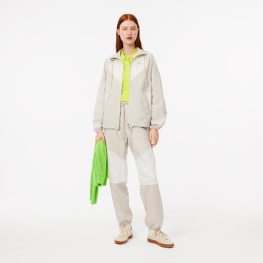  Kadın Straight Fit Renk Bloklu Gri Eşofman Altı