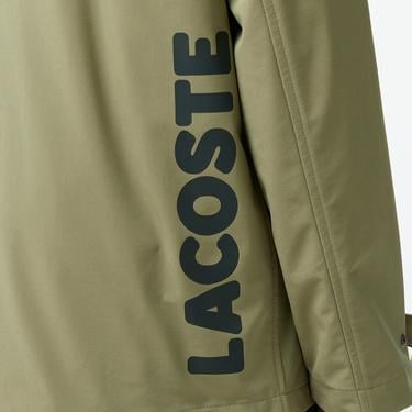  Erkek Regular Fit Kapüşonlu Baskılı Haki Yağmurluk