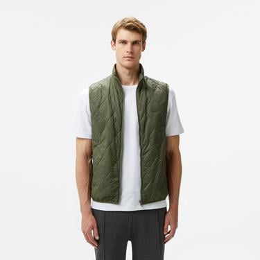  Erkek Regular Fit Kapüşonlu Baskılı Haki Yağmurluk