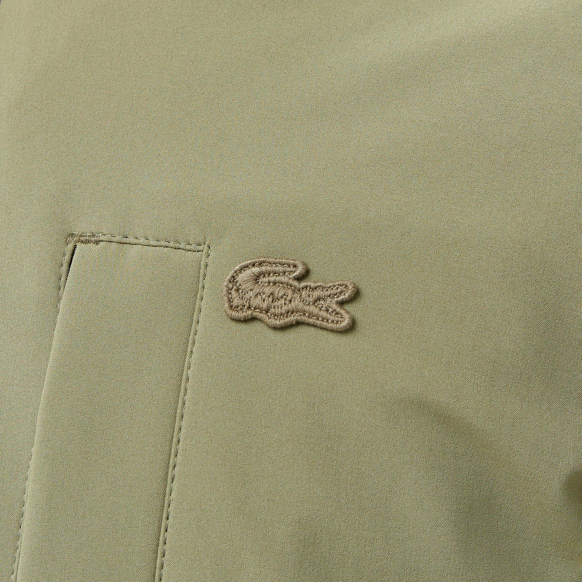 Erkek Regular Fit Kapüşonlu Baskılı Haki Yağmurluk