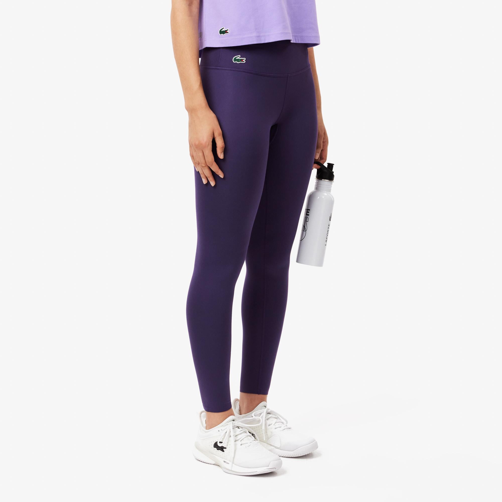 Kadın Slim Fit Baskılı Mor Tayt