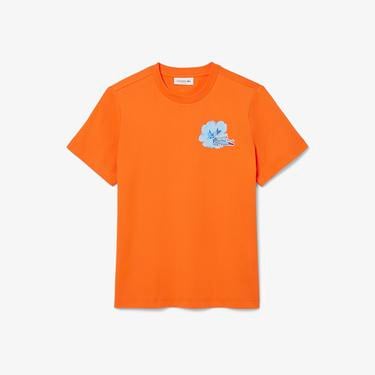  Kadın Regular Fit Bisiklet Yaka Turuncu T-Shirt