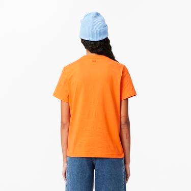  Kadın Regular Fit Bisiklet Yaka Turuncu T-Shirt