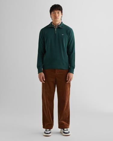  GANT Erkek Yeşil Regular Fit Yarım Fermuarlı Sweatshirt